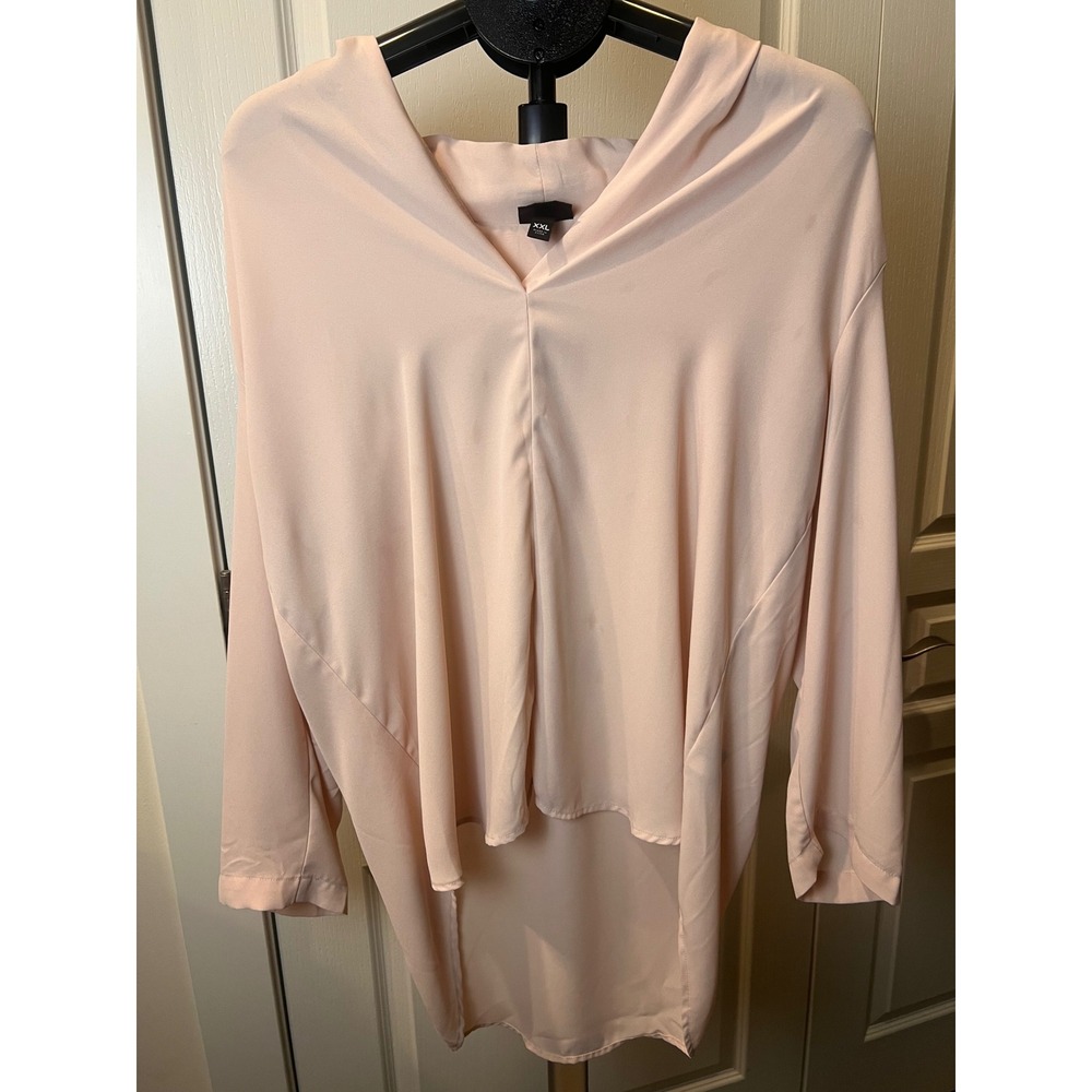 Blush Pink Blouse Women XXL Romantic Balletcore Coquette Office Chic Minimalist
